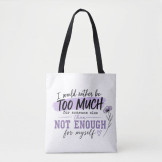 Sacola Tote Too Much | Bolsa de Citação Divertida