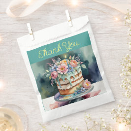 Sacolas de agradecimento, floral, 50 unidades