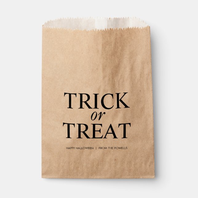 SACOLAS DE FAVOR CLÁSSICAS DE HALLOWEEN TRICK OR T (Frente)