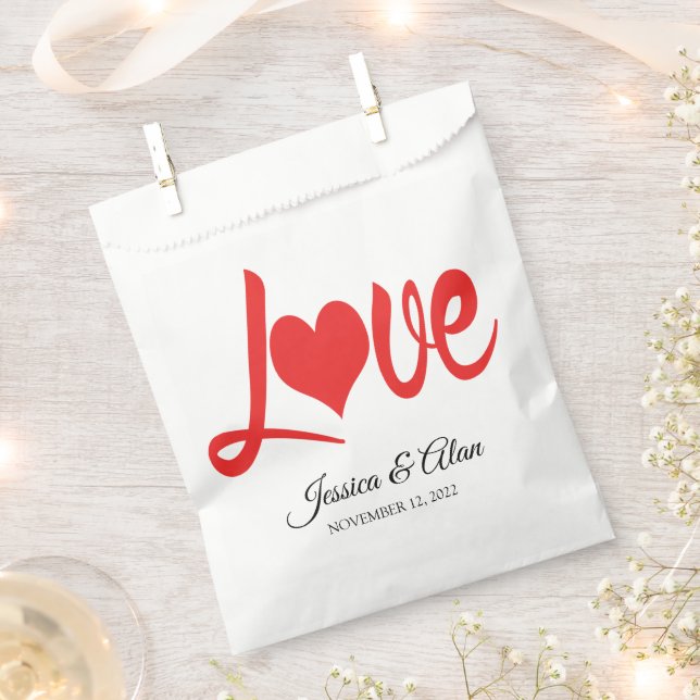 Sacolas de Favor de Casamento de Amor (Cortado)