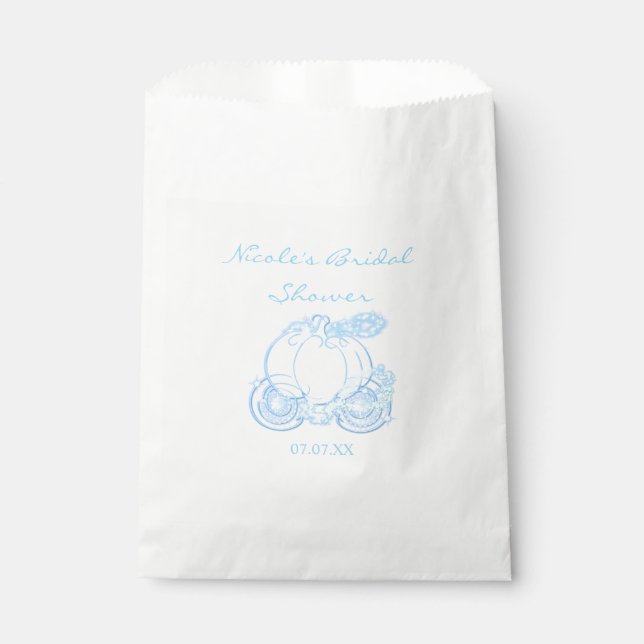 Sacolas de Favor de Festa da Carruagem Azul da Cin (Frente)