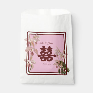 Sacolas de Favor de Orquídea Dupla Felicidade
