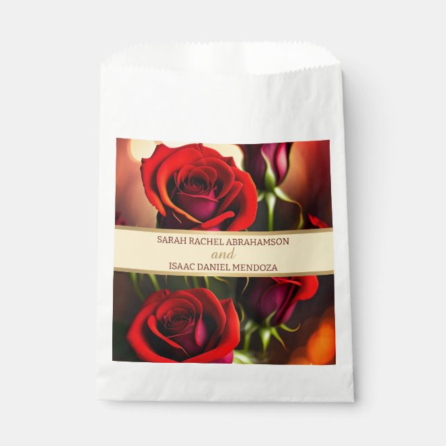 Sacolas de Favor de Rosas Vermelhas (Frente)