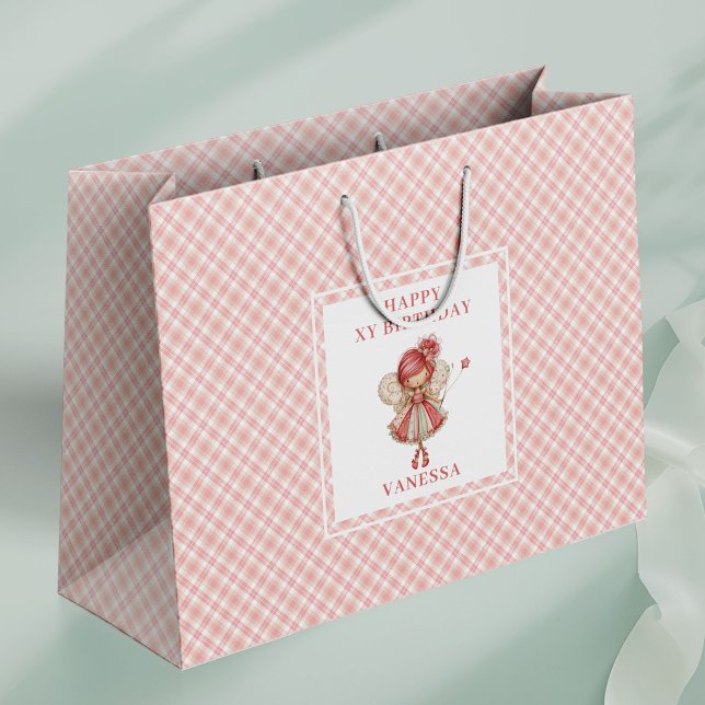 Sacolas de Presente de Aniversário Floral Rosa Men (Magical Fairy Girl Blush Floral Birthday Gift Bags

)