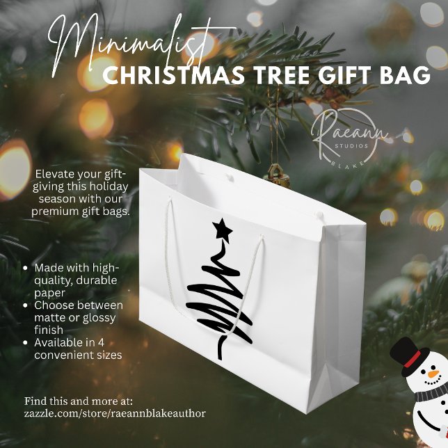 Sacolas de Presente de Árvore de Natal Preta Minim (Criador carregado)
