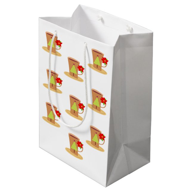 Sacolas de Presente de Natal Capuccino (Verso inclinado)
