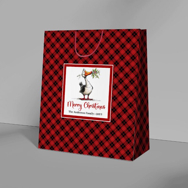 Sacolas de Presente Divertidas e Engraçadas do Pap (Christmas Whimsical Silly Goose Funny Gift Bags)