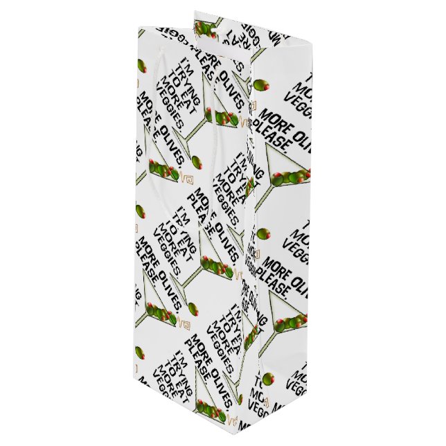 SACOLAS DE PRESENTE - Mais Azeitonas. Comendo Legu (Frente inclinada)