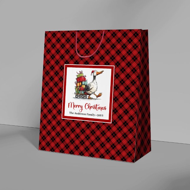 Sacolas de Presente Mínimas Caprichosas de Ganso E (Christmas Funny Goose Whimsical Minimal Gift Bags)
