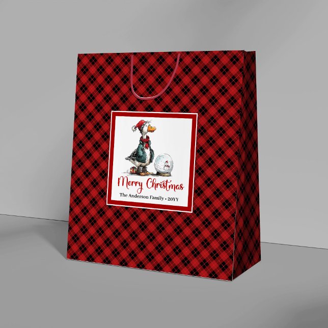 Sacolas de Presente Natalinas Alegres e Excêntrica (Christmas Silly Goose Quirky Cartoon Gift Bags)