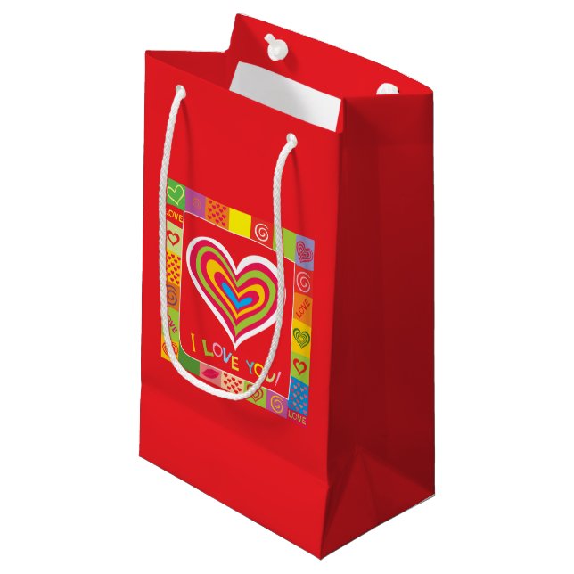 Sacolas de Presente Retro Love (Frente inclinada)