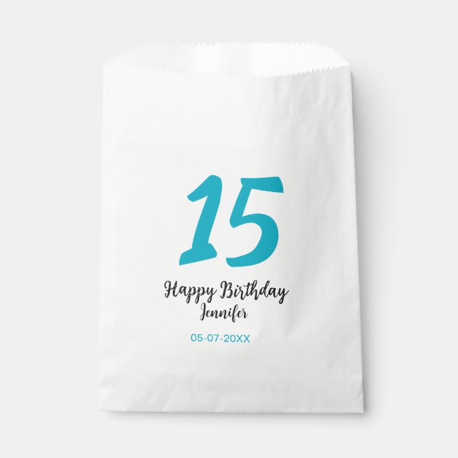 Sacolinha 15 aniversário quiencenera adicionar data ano temp (Frente)