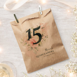 Sacolinha 15 de Festa de aniversário de Quinceanera Verde Ro