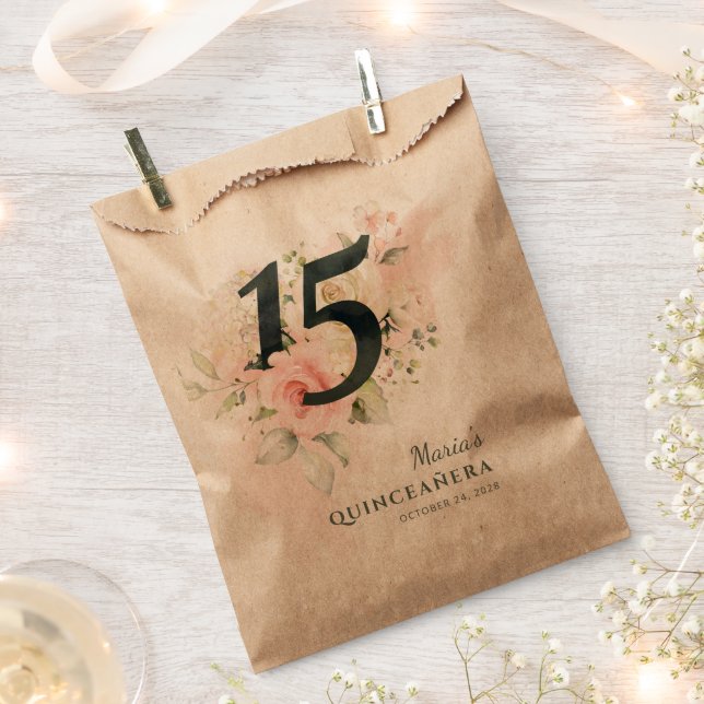 Sacolinha 15 de Festa de aniversário de Quinceanera Verde Ro (Cortado)