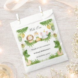 Sacolinha 1st Birthday Wild One Safari Animals Favour Bag