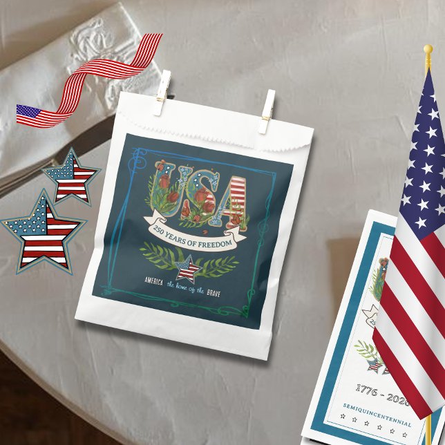 Sacolinha 250 Years of Freedom Midnight Blue Elegant  (250 Years of Freedom Midnight Blue Elegant Favor Bag)