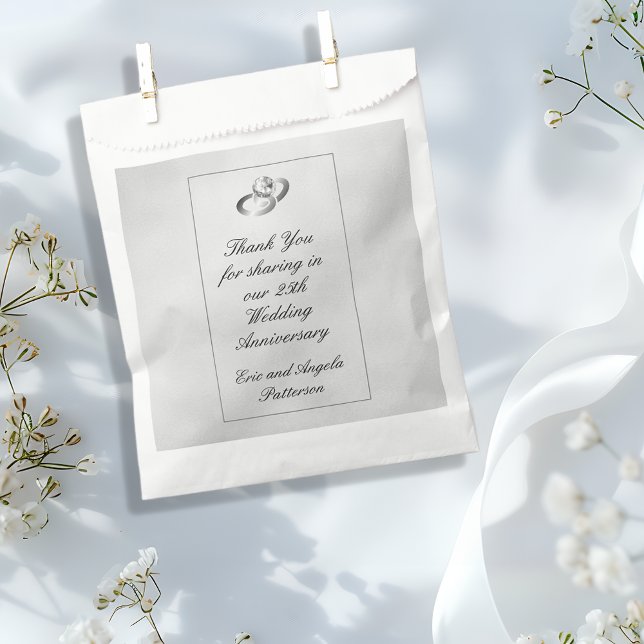 Sacolinha 25 Casamento Aniversário Diamond Ring Obrigado (Criador carregado)