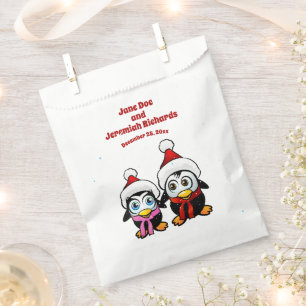 Sacolinha 2 Cartoon de Casamento do Natal dos Pinguins