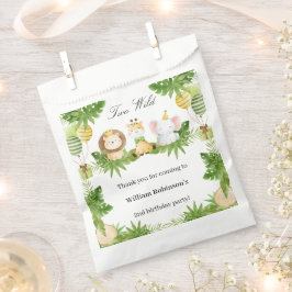 Sacolinha 2nd Birthday Two Wild Safari Animals Favour Bag