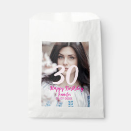 Sacolinha 30th birthday add name date year white photo