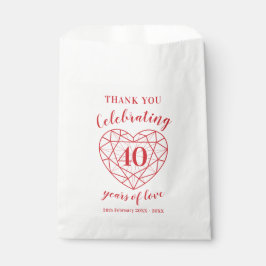 Sacolinha 40º aniversário da Ruby 40 anos Favor personalizad