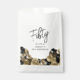 Sacolinha 50º aniversário Dourado preto