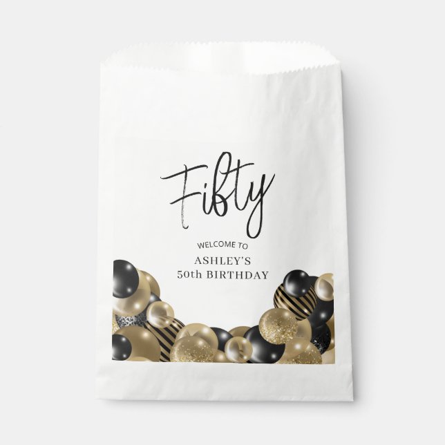 Sacolinha 50º aniversário Dourado preto (Frente)