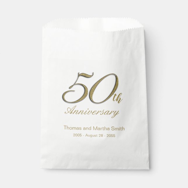 Sacolinha 50º Aniversário Favorece Bolsas de Bolo Personaliz (Frente)