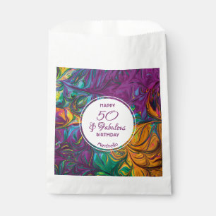 Sacolinha 50 e Fabuloso papel de festa personalizado com Abs