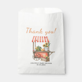 Sacolinha A abóbora está a caminho Chá de fraldas Obrigado