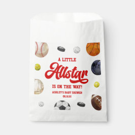 Sacolinha A Little Allstar Is On The Way! Sports Baby Shower