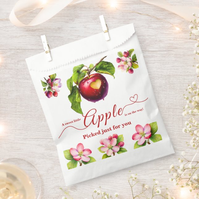 Sacolinha A Little Apple Is On The Way | Fall Baby Shower  (Cortado)