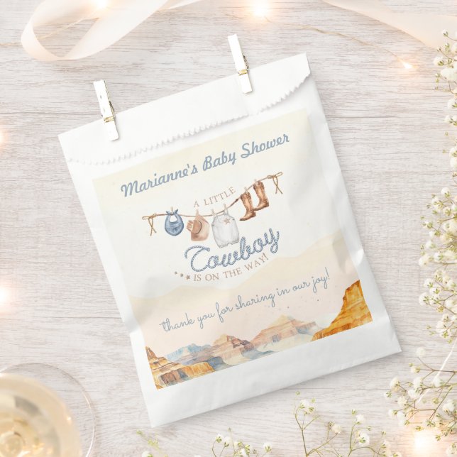 Sacolinha A Little Cowboy Western Canyon Baby Shower (Cortado)