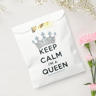 Sacolinha A rainha do SlipperyJoe's keep calm coroa de prata