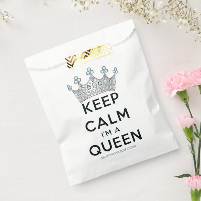 Sacolinha A rainha do SlipperyJoe's keep calm coroa de prata (Selado)