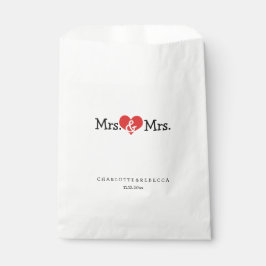 Sacolinha A Sra. e a Sra. Red Heart Wedding Personalizadas