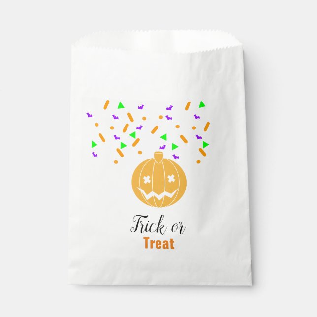 Sacolinha Abóbora Assustadora de Halloween | Confetes (Frente)