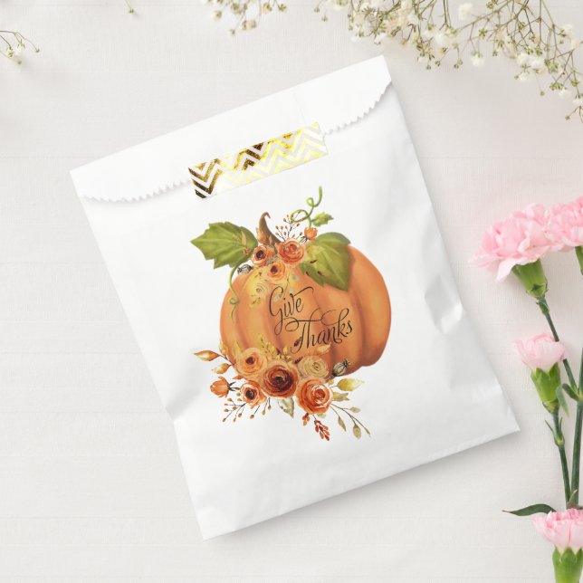 Sacolinha Abóbora floral Dê Graças  (Selado)