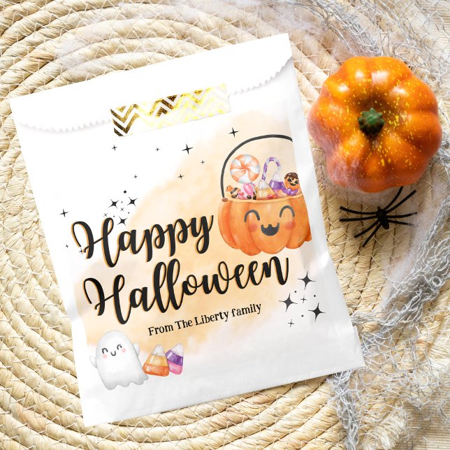 Sacolinha Abóbora-laranja divertida, água-colorida que crian (Criador carregado)