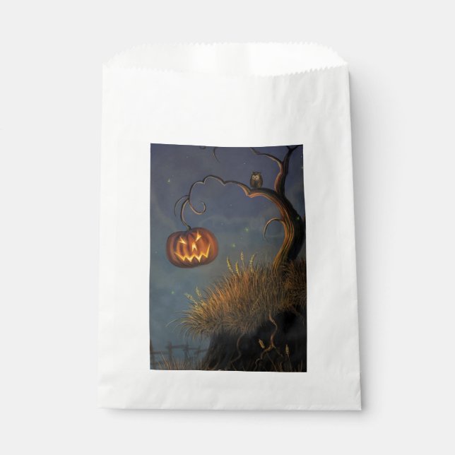 Sacolinha Abóboras de Halloween e Coruja (Frente)