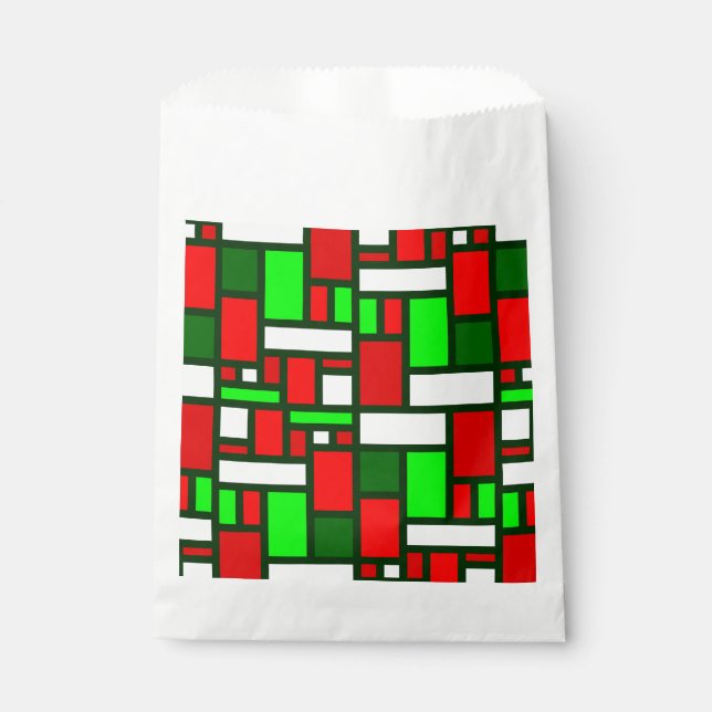 Sacolinha abstrato de arte moderna do natal mondrial (Frente)