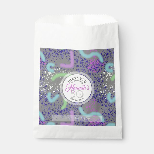 Sacolinha Abstrato Noodle 50º Aniversário Obrigado por Bag (Frente)