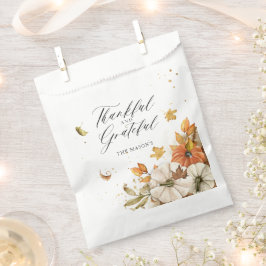 Sacolinha Ação de Graças Pumpkin e Tema de Folhas