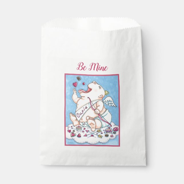 SACOLINHA ADICIONADO AO AMOR BABY CUPID ENGRAÇADO, CHOCOLATE (Frente)