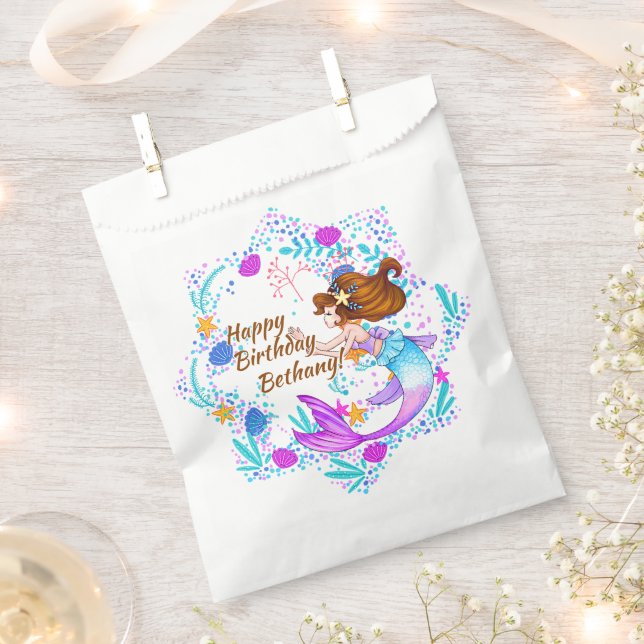 Sacolinha Adicione o nome Brown Hair Sereia Mauve no Cream P (Cortado)