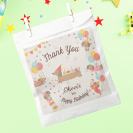 Sacolinha Adorable Dachshund Birthday Party Puppy Thank You