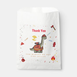 Sacolinha Adorável aniversário do Bombeiro Dino