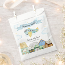 Adventure Awaits Aviator Airplane Baby Shower 
