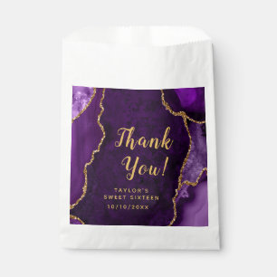Sacolinha Agate Roxo e Dourado Doce Dezesseis Obrigado