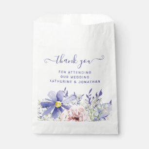 Sacolinha Agradecimento de Casamento Floral em Aquarela Roxa